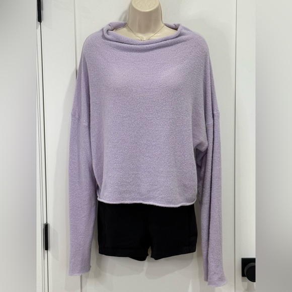 Free People Celeste Sweater Funnel Neck Relaxed Dolman Sleeve Purple Size XS - Picture 4 of 9